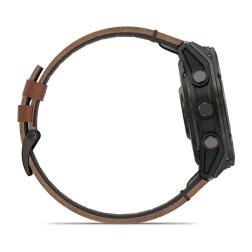 Смарт-часы Garmin Fenix 8 Pro 51 mm Amoled Sapphire Titanium Carbon Grey Chestnut Leather, коричневый (010-03199-40)