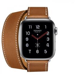 Apple Watch Hermes Series 5, 40mm Stainless Steel Case with Fauve Barenia Leather Double Tour