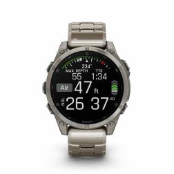 Часы Garmin Fenix 8 47mm Amoled Sapphire Titanium, светло-серый, титановый ремешок (010-02904-40)