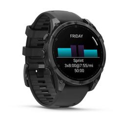 Часы Garmin Fenix 8 47mm Amoled Sapphire Carbon, Gray DLC Titanium with Black Pebble Gray Silicone Band (010-02904-20)
