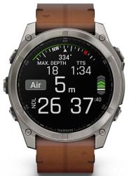 Умные часы Garmin Fenix 8 51 мм AMOLED Sapphire Titanium, with chestnut leather band plus graphite silicone band (010-02905-40)