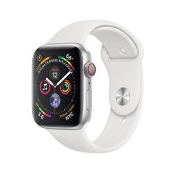 Apple Watch series 4 44mm GPS+Cellular Silver Aluminum Case with White Sport Band