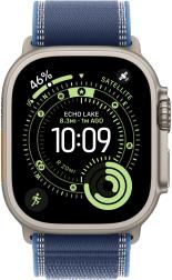 Apple Watch Ultra 3 (2025) 49mm Natural Titanium Case with Blue/Bright Blue Trail Loop (S/M)