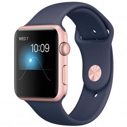 Apple Watch Series 1 42mm Rose Gold Aluminum Case with Midnight Blue Sport Band