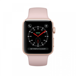 Apple Watch Series 3 38mm GPS+Cellular Gold Aluminum Case with Pink Sand Sport Band