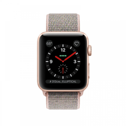 Apple Watch Series 3 42mm GPS+Cellular Gold Aluminum Case with Pink Sand Sport Loop