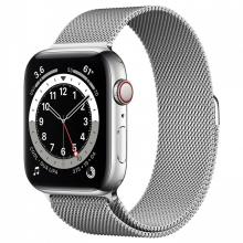 Apple Watch Series 6 40mm GPS+Cellular Silver Stainless Steel Case with Milanese Loop