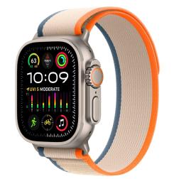 Apple Watch Ultra 2, 49мм, корпус из титана, ремешок Trail цвета «оранжевый/бежевый»