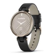 Смарт часы Garmin LILY кремово-золотистый безель, черный корпус и итальянский кожаный ремешок