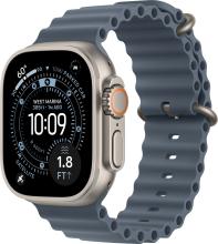 Apple Watch Ultra 3 (2025) 49mm Natural Titanium Case with Anchor Blue Ocean Band