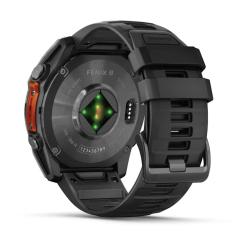 Умные часы Garmin Fenix 8 51 мм AMOLED, серый, черный силиконовый ремешок (010-02905-00)