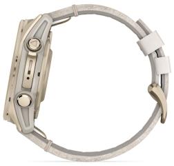 Часы Garmin Fenix 8 43mm Amoled Sapphire Titanium, золотистый, серый кожаный ремешок (010-02903-40)