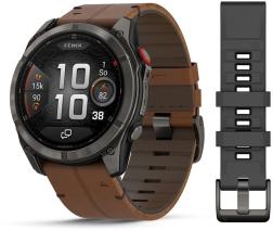Смарт-часы Garmin Fenix 8 Pro 51 mm Amoled Sapphire Titanium Carbon Grey Chestnut Leather, коричневый (010-03199-40)