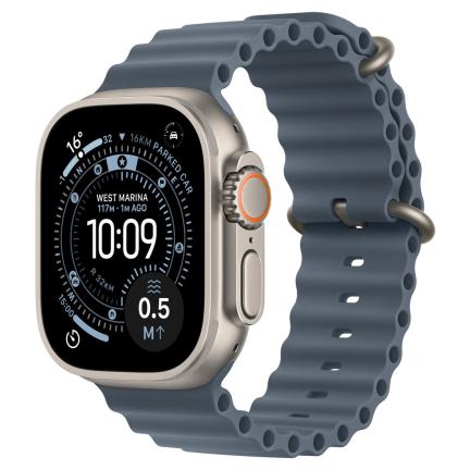 Apple Watch Ultra 3 (2025) 49mm Natural Titanium Case with Anchor Blue Ocean Band