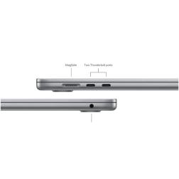 Ноутбук Apple MacBook Air 15 (M3, 8C CPU/10C GPU, 2024), 8 ГБ, 512 ГБ SSD, Space Gray (серый космос)