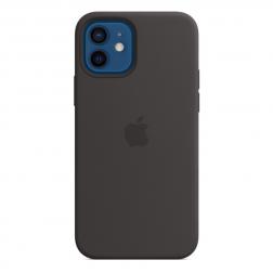 Силиконовый чехол MagSafe для iPhone 12 Pro/iPhone 12, чёрный цвет