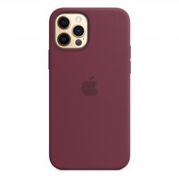 Силиконовый чехол MagSafe для iPhone 12 Pro/iPhone 12, сливовый цвет