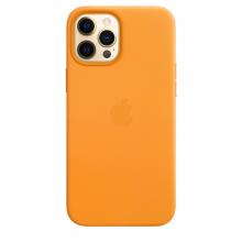 Кожаный чехол MagSafe для iPhone 12 Pro Max, цвет «золотой апельсин»