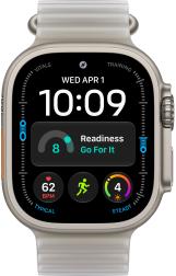 Apple Watch Ultra 4 (2026) 49mm Natural Titanium Case with Translucent Gray Ocean Band
