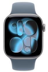 Apple Watch Series 11 46mm Space Gray Aluminum Case with Anchor Blue Sport Band
