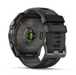 Умные часы Garmin Fenix 8 51 мм AMOLED Sapphire Carbon, Gray DLC Titanium with Black/Pebble Gray Silicone (010-02905-21)