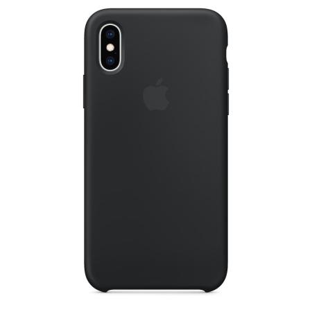 Силиконовый чехол для iPhone XS, цвет черный