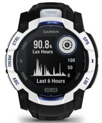 Умные часы Garmin Instinct 3 50mm Solar, Whitestone with Black/Bolt Blue Silicone (010-02935-43) HK
