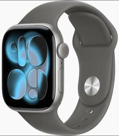 Apple Watch Series 11 46mm Space Gray Aluminum Case with Sport Band Stone Gray