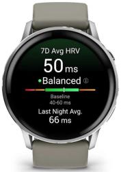 Умные часы Garmin Venu 4 45mm Silver with Silver Gray Silicone Band, серебристый (010-03014-01)