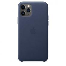 Кожаный чехол для iPhone 11 Pro Max, тёмно‑синий цвет