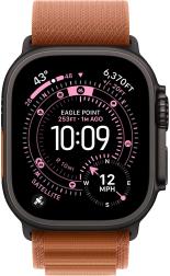 Apple Watch Ultra 3 (2025) 49mm Black Titanium Case with Terra Cotta Alpine Loop Medium