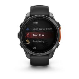 Часы Garmin Fenix 8 47mm Amoled Sapphire Carbon, Gray DLC Titanium with Black Pebble Gray Silicone Band (010-02904-20)
