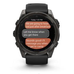 Умные часы Garmin Fenix 8 51 мм AMOLED Sapphire Carbon, Gray DLC Titanium with Black/Pebble Gray Silicone (010-02905-21)