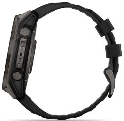 Умные часы Garmin Fenix 8 51 мм Solar, Sapphire Titanium, угольно-серый с DLC-покрытием и черным ремешком (010-02907-11)