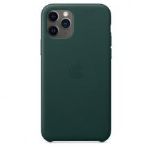 Кожаный чехол для iPhone 11 Pro Max, цвет зелёный лес
