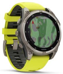 Умные часы Garmin Fenix 8 47mm Solar, Sapphire Titanium with Amp Yellow/Graphite Silicone Band (010-02906-20)